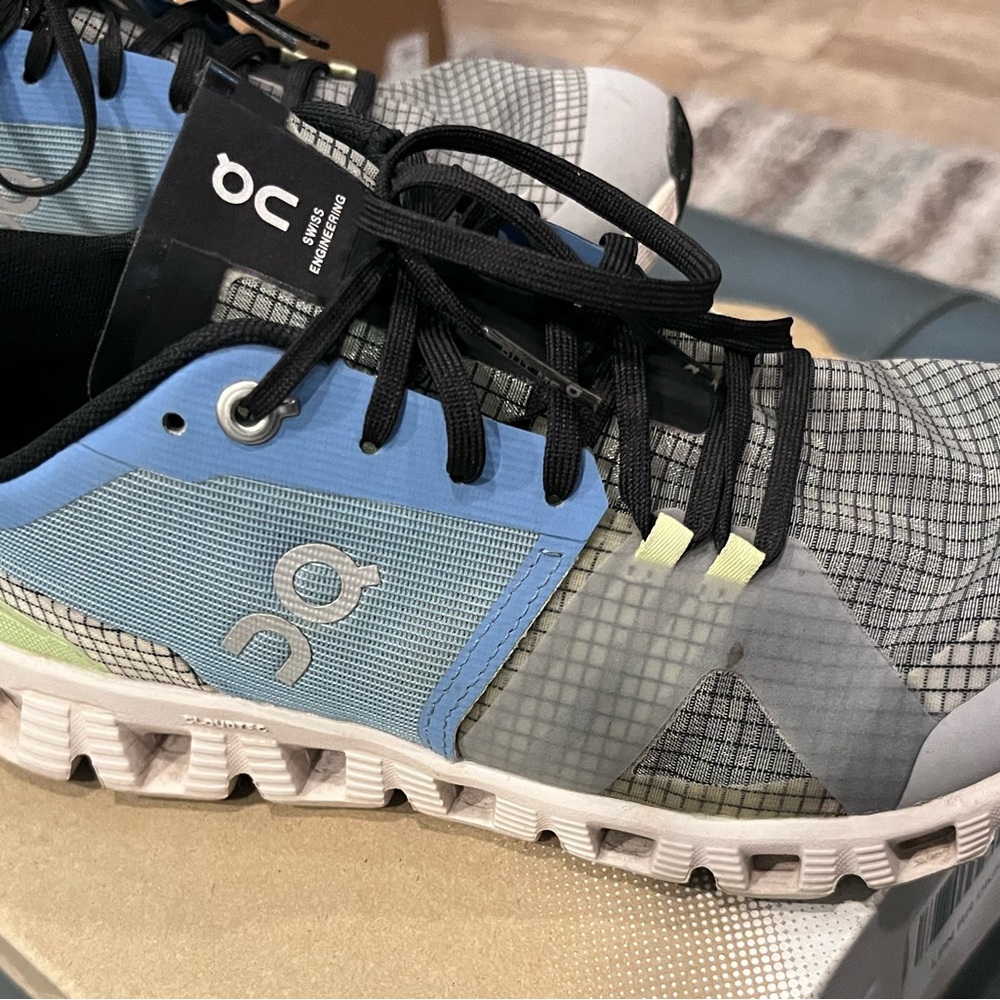 On Running Cloud X Shift Blue and Gray Sneakers